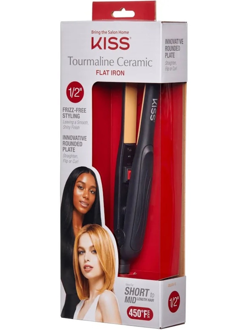 KISS Tourmaline Ceramic 1/2" Flat Iron NWT in box